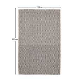 Alverton Clay & Black Geometric Wool with Cotton Rug - 120 x 170cm - thumbnail 6