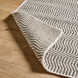Alverton Clay & Black Geometric Wool with Cotton Rug - 120 x 170cm - thumbnail 3