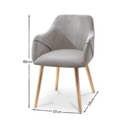 Freya Fossil Armchairs - Set of 2 - Whitewash Oak Legs - thumbnail 4