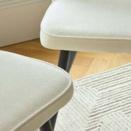 Dolly Oyster White Dining Chairs - Set of 2 - Black Metal Legs - thumbnail 6