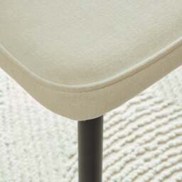 Dolly Oyster White Dining Chairs - Set of 2 - Black Metal Legs - thumbnail 4