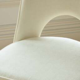 Dolly Oyster White Dining Chairs - Set of 2 - Black Metal Legs - thumbnail 3