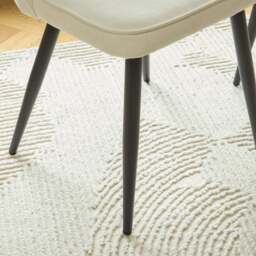 Dolly Oyster White Dining Chairs - Set of 2 - Black Metal Legs - thumbnail 5