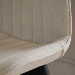 Amelia Black Dining Table Set - 6 Seater - Bella Light Beige Boucle Dining Chairs - Black Legs - thumbnail 4