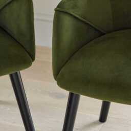 Amelia Whitewash Extendable Dining Table Set - 6 Seater - Freya Fern Green Carver Chairs - Black Legs - thumbnail 5