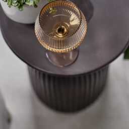Zaliki Concrete Round Side Table - Black - thumbnail 6