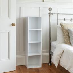 Cara 4 Tier Storage Unit - Chalk White Bookcase - thumbnail 2