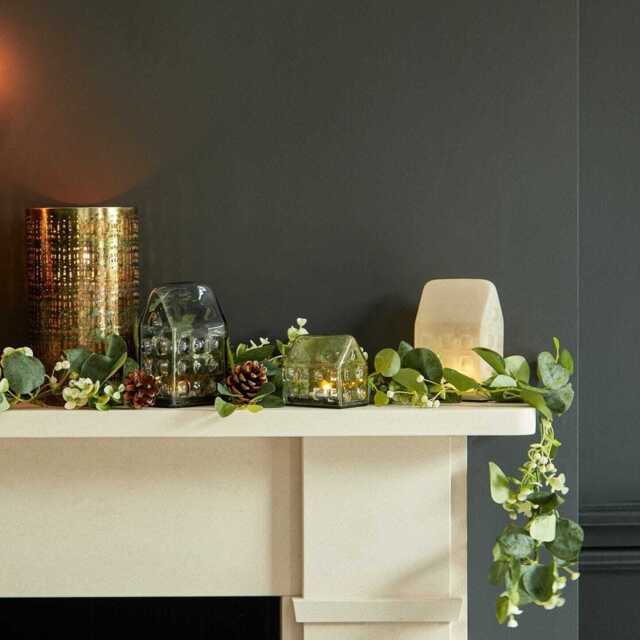 Brockley 14cm Glass LED Light Up House - Frosted - image 1
