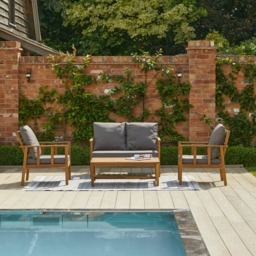 Harrelson Conversation Set Garden Cushion Covers - Pebble Grey