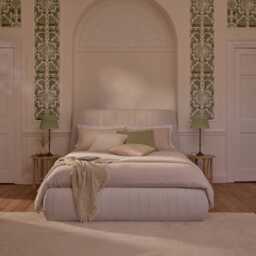 Etta Double Ottoman Bed - Ivory Pleated - thumbnail 3
