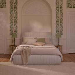 Etta Double Ottoman Bed - Ivory Pleated - thumbnail 3