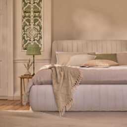 Etta Double Ottoman Bed - Ivory Pleated - thumbnail 6
