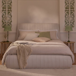 Etta Double Ottoman Bed - Ivory Pleated - thumbnail 4