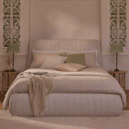 Etta Double Ottoman Bed - Ivory Pleated - thumbnail 4