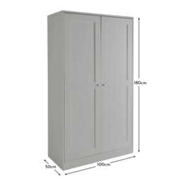 Stevie Double Wardrobe - Grey - thumbnail 6