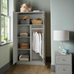 Stevie Double Wardrobe - Grey - thumbnail 2