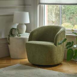 Sawyer 68cm Swivel Armchair - Moss Green - thumbnail 3