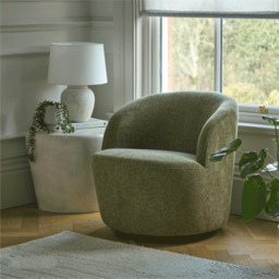 Sawyer 68cm Swivel Armchair - Moss Green - thumbnail 2