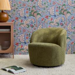 Sawyer 68cm Swivel Armchair - Moss Green - thumbnail 1