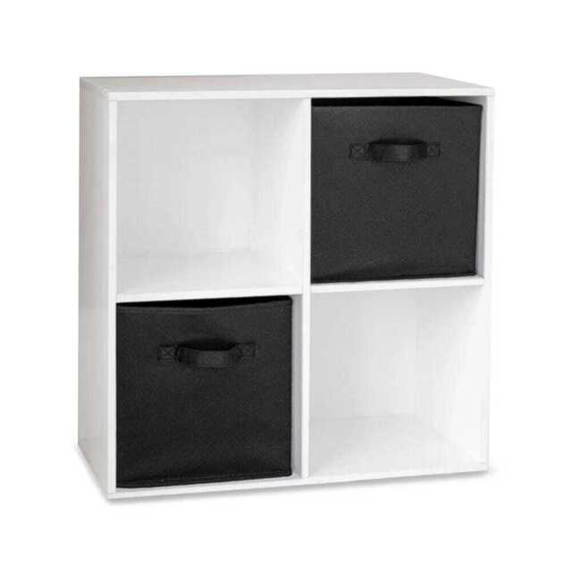 Cara Wooden 4 Cube Storage Unit - Black Baskets - image 1