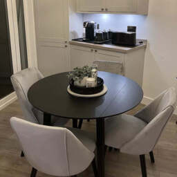 Freya Grey Velvet Dining Chairs - Set of 2 - Black Oak Legs - thumbnail 5