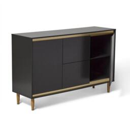 Iliana 2 Door Small Sideboard - Charcoal Grey - thumbnail 6