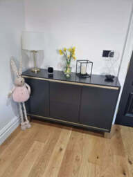 Iliana 2 Door Small Sideboard - Charcoal Grey - thumbnail 3