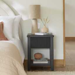 Raleigh Black 1 Drawer Bedside Table - thumbnail 5