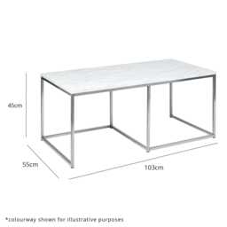 Jay Marble Effect Coffee Table - Gold Frame - thumbnail 4