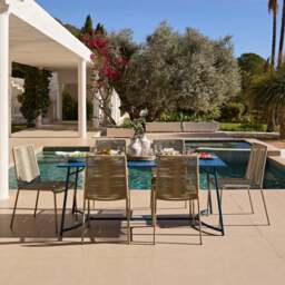 Wilder 6 Seater Blue Garden Dining Set with Ryder Clay Chairs - thumbnail 5