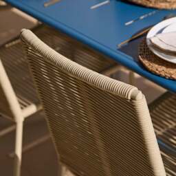 Wilder 6 Seater Blue Garden Dining Set with Ryder Clay Chairs - thumbnail 2