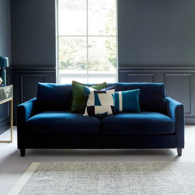 Ava 3 Seater Sofa - Ink with Black Oak Legs - image 1