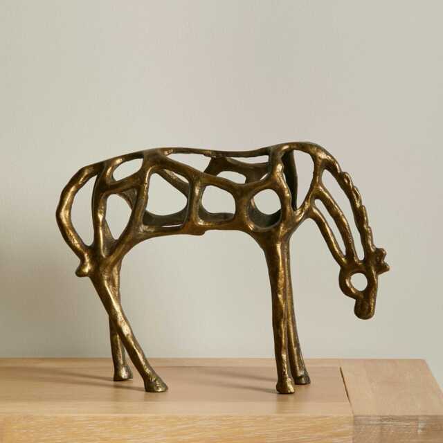 Newbury 25cm Metal Horse Ornament - Gold - image 1