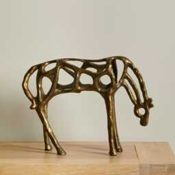 Newbury 25cm Metal Horse Ornament - Gold - thumbnail 1