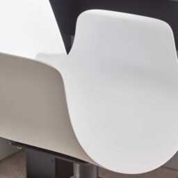 Logan Office Swivel Chair - White with Black Legs - thumbnail 3