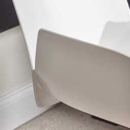 Logan Office Swivel Chair - White with Black Legs - thumbnail 4