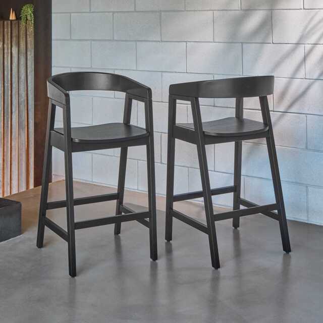 Ella Black Oak Bar Stool - image 1