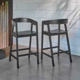 Ella Black Oak Bar Stool - thumbnail 1