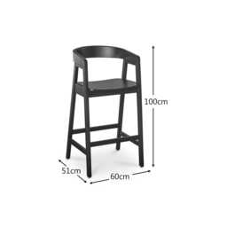 Ella Black Oak Bar Stool - thumbnail 6