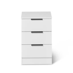 Essie 3 Drawer Bedside Table - White - thumbnail 5
