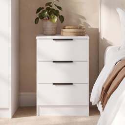 Essie 3 Drawer Bedside Table - White - thumbnail 1