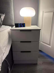 Essie 3 Drawer Bedside Table - White - thumbnail 2