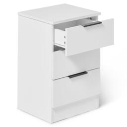 Essie 3 Drawer Bedside Table - White - thumbnail 3