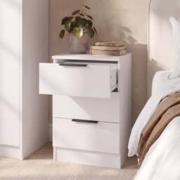 Essie 3 Drawer Bedside Table - White - thumbnail 4