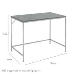 Jay Marble Effect Desk - Chrome - thumbnail 5
