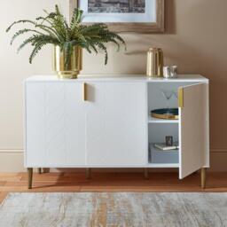 Gloria 3 Door Large Sideboard - White - thumbnail 3