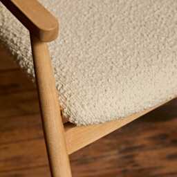 Carter Boucle Dining Armchairs - Set of 2 - Whitewash Oak Legs - thumbnail 5