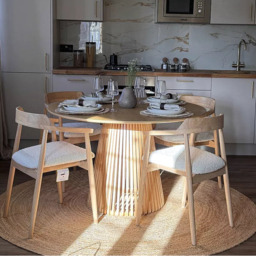 Carter Boucle Dining Armchairs - Set of 2 - Whitewash Oak Legs - thumbnail 2