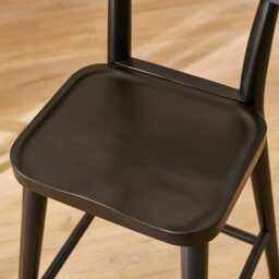 Silvester Black Bar Stool with Backrest - thumbnail 4