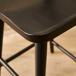 Silvester Black Bar Stool with Backrest - thumbnail 5